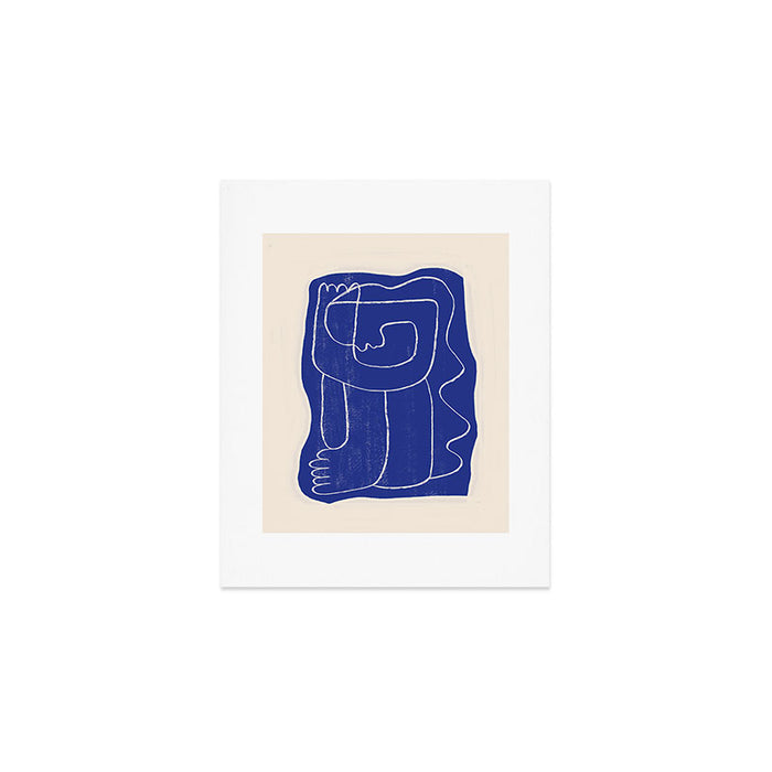 Abstract line art Figure 7  Cobalt Blue Art Print Gallery Image 1