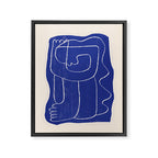 Abstract line art Figure 7  Cobalt Blue Framed Canvas Print Gallery Image 6