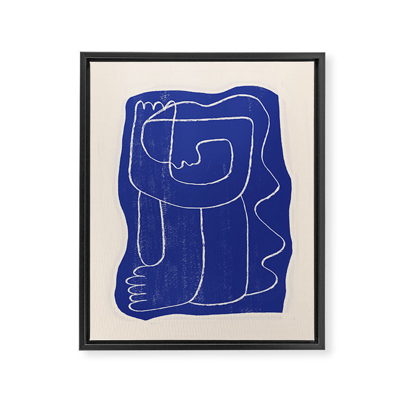 Abstract line art Figure 7  Cobalt Blue Framed Canvas Print Gallery Image 6