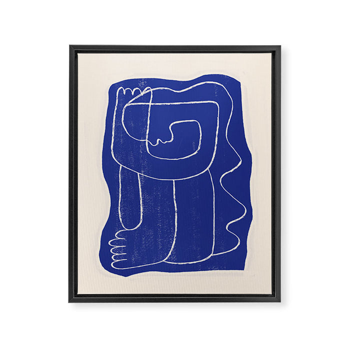 Abstract line art Figure 7  Cobalt Blue Framed Canvas Print Gallery Image 1
