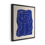 Abstract line art Figure 7  Cobalt Blue Framed Canvas Print Gallery Image 2