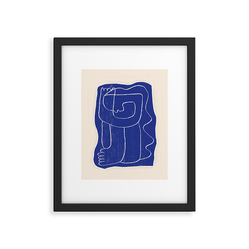 Abstract line art Figure 7  Cobalt Blue Framed Art Print Gallery Image 5