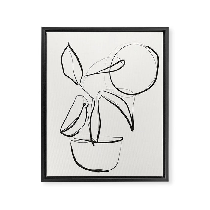 Abstract line art Plant Framed Canvas Print Gallery Image 1