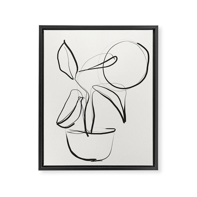 Abstract line art Plant Framed Canvas Print Gallery Image 6