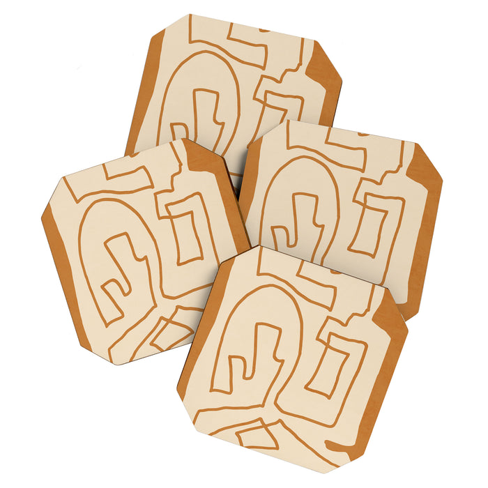 Abstract line art/3 Coaster Gallery Image 1