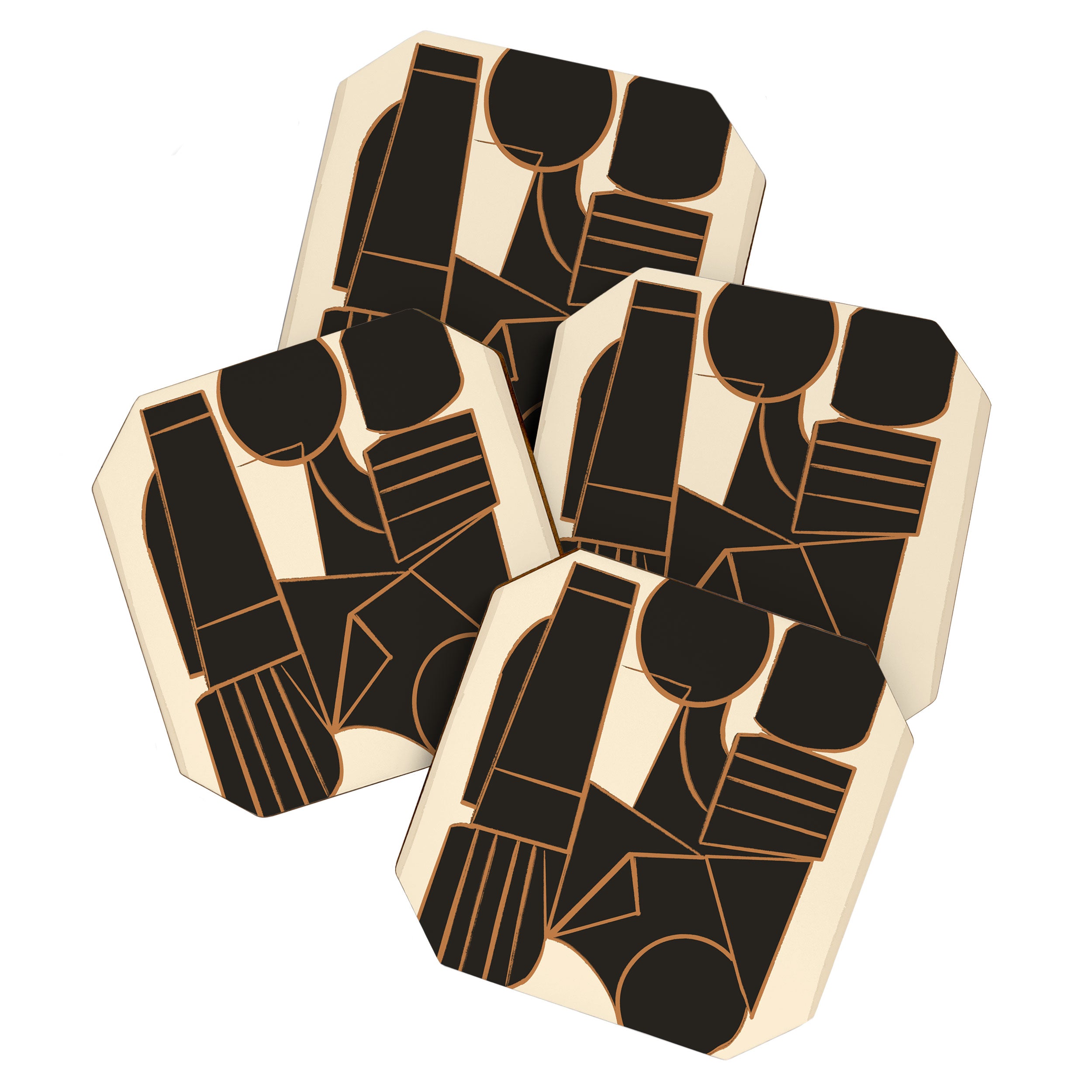 Abstract Line Shapes 10 Coaster Gallery Image 1