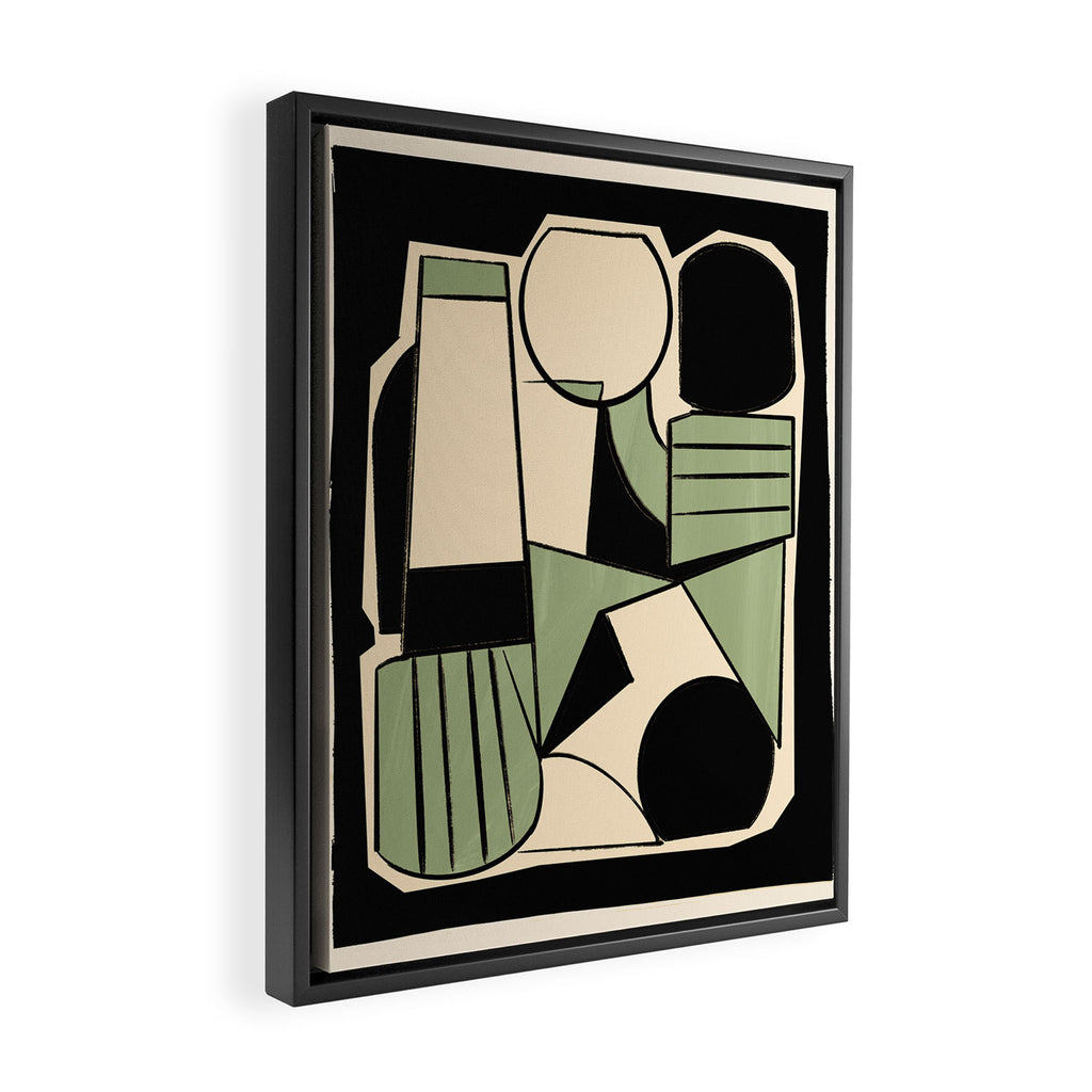 Abstract Line Shapes 11 Framed Canvas Print Gallery Image 2