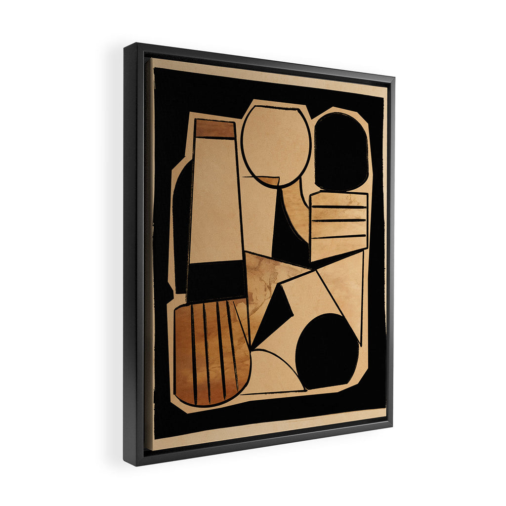 Abstract Line Shapes 9 Framed Canvas Print Gallery Image 2