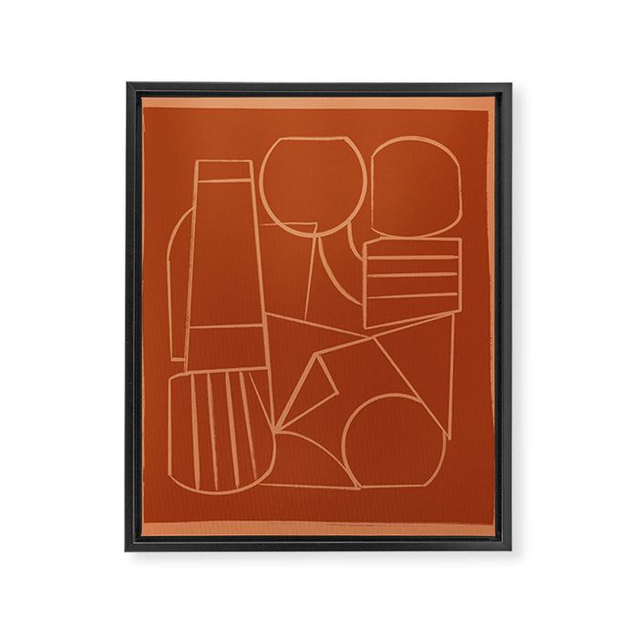 Abstract Line Shapes Framed Canvas Print Gallery Image 1