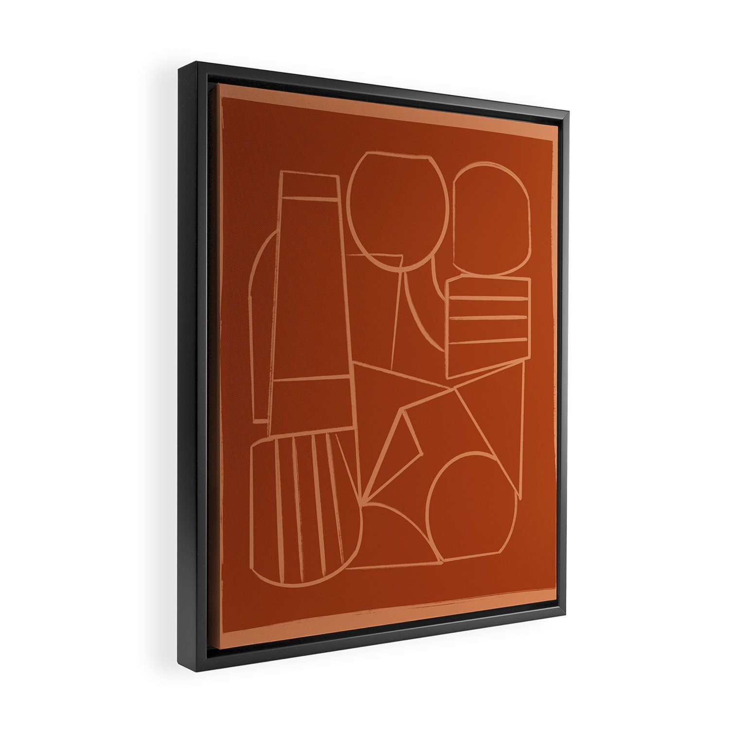 Abstract Line Shapes Framed Canvas Print Gallery Image 2