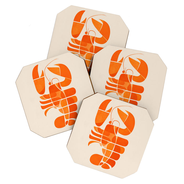 Abstract Lobster in Orange Coaster Gallery Image 1