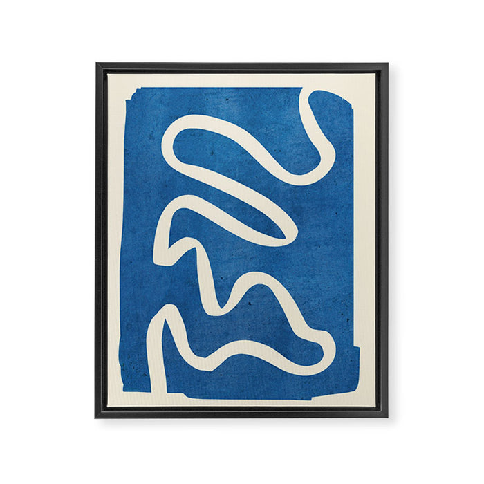 abstract minimal 31 Blue Framed Canvas Print Gallery Image 1