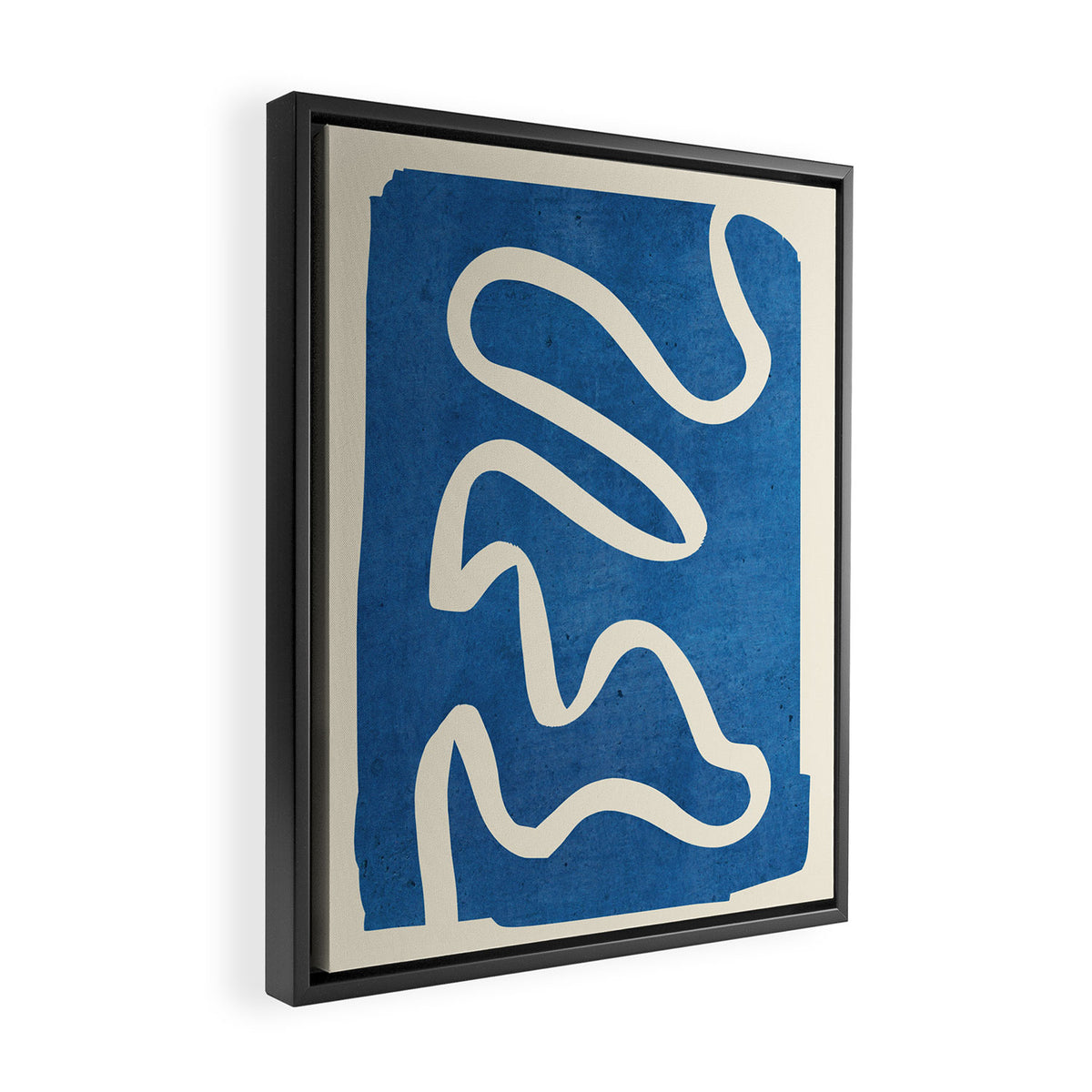 abstract minimal 31 Blue Framed Canvas Print Gallery Image 2