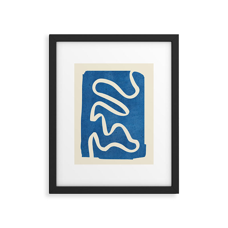 abstract minimal 31 Blue Framed Art Print Gallery Image 5