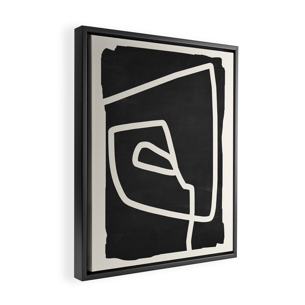 abstract minimal 57 Black & White Framed Canvas Print Gallery Image 2