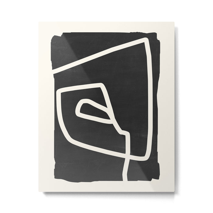 abstract minimal 57 Black & White Metal Print Gallery Image 1