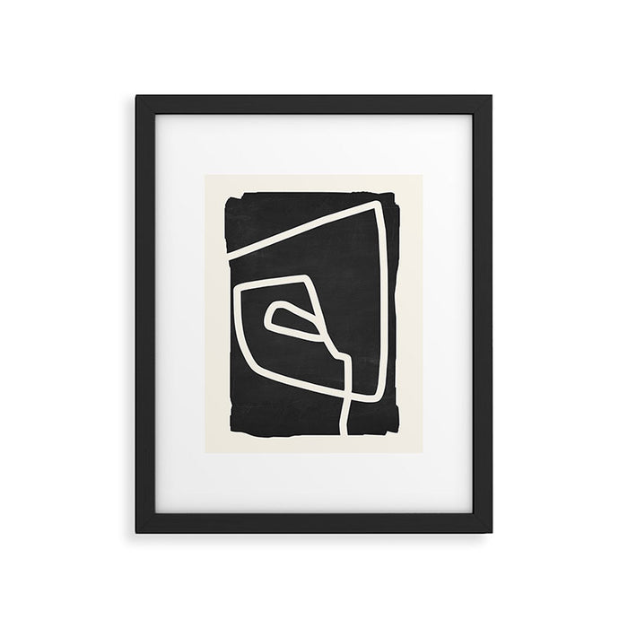 abstract minimal 57 Black & White Framed Art Print Gallery Image 1