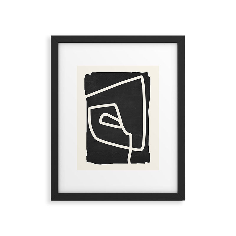 abstract minimal 57 Black & White Framed Art Print Gallery Image 4