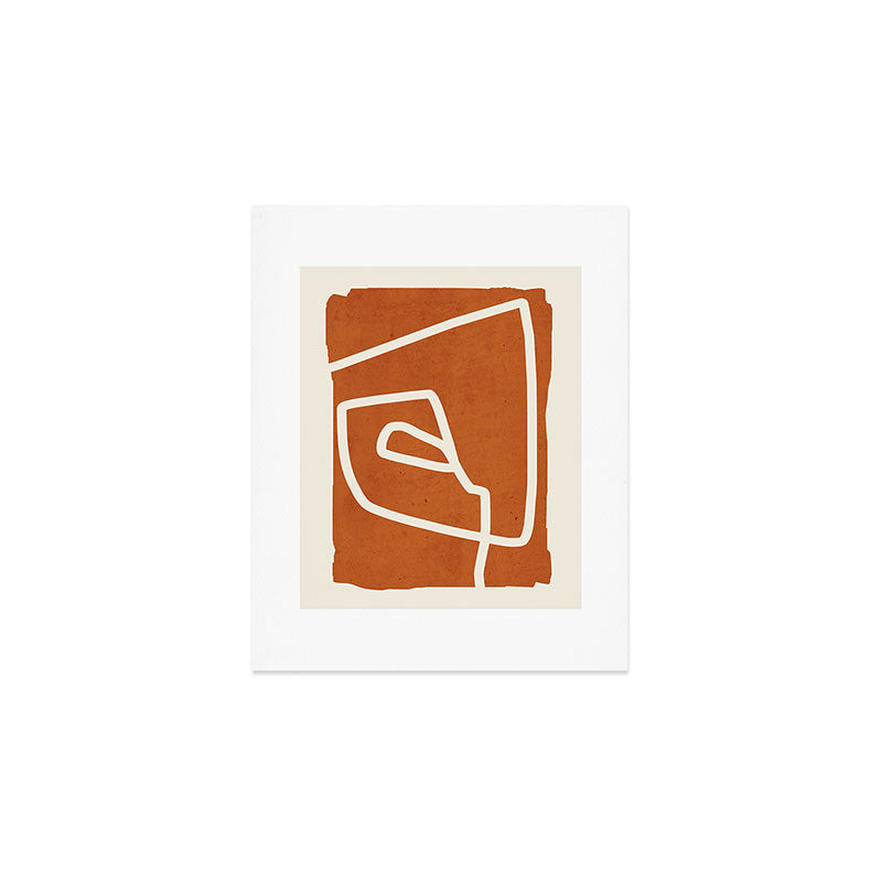 Abstract Minimal 57 Terracota Art Print
