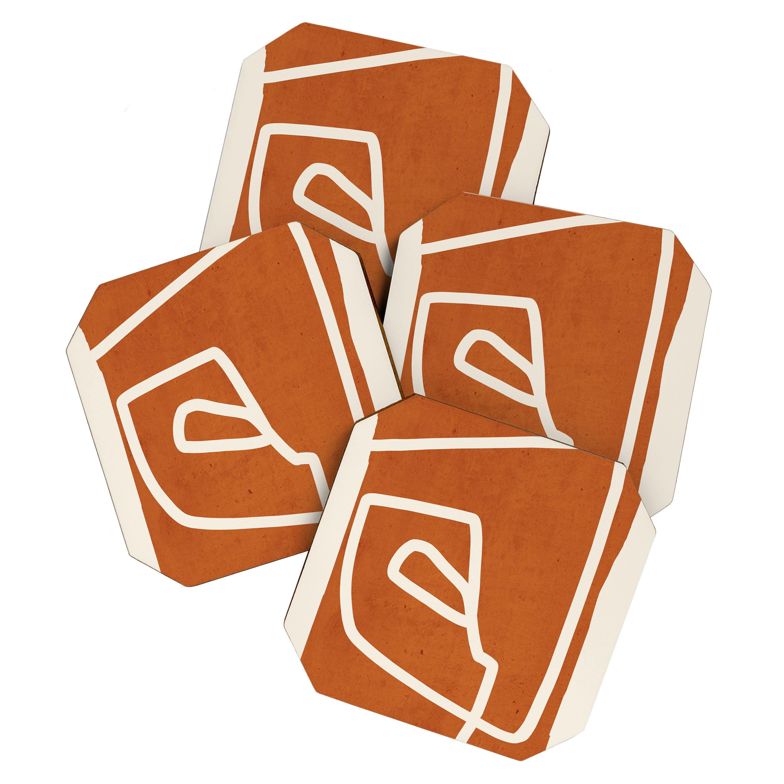 abstract minimal 57 Terracota Coaster Gallery Image 1