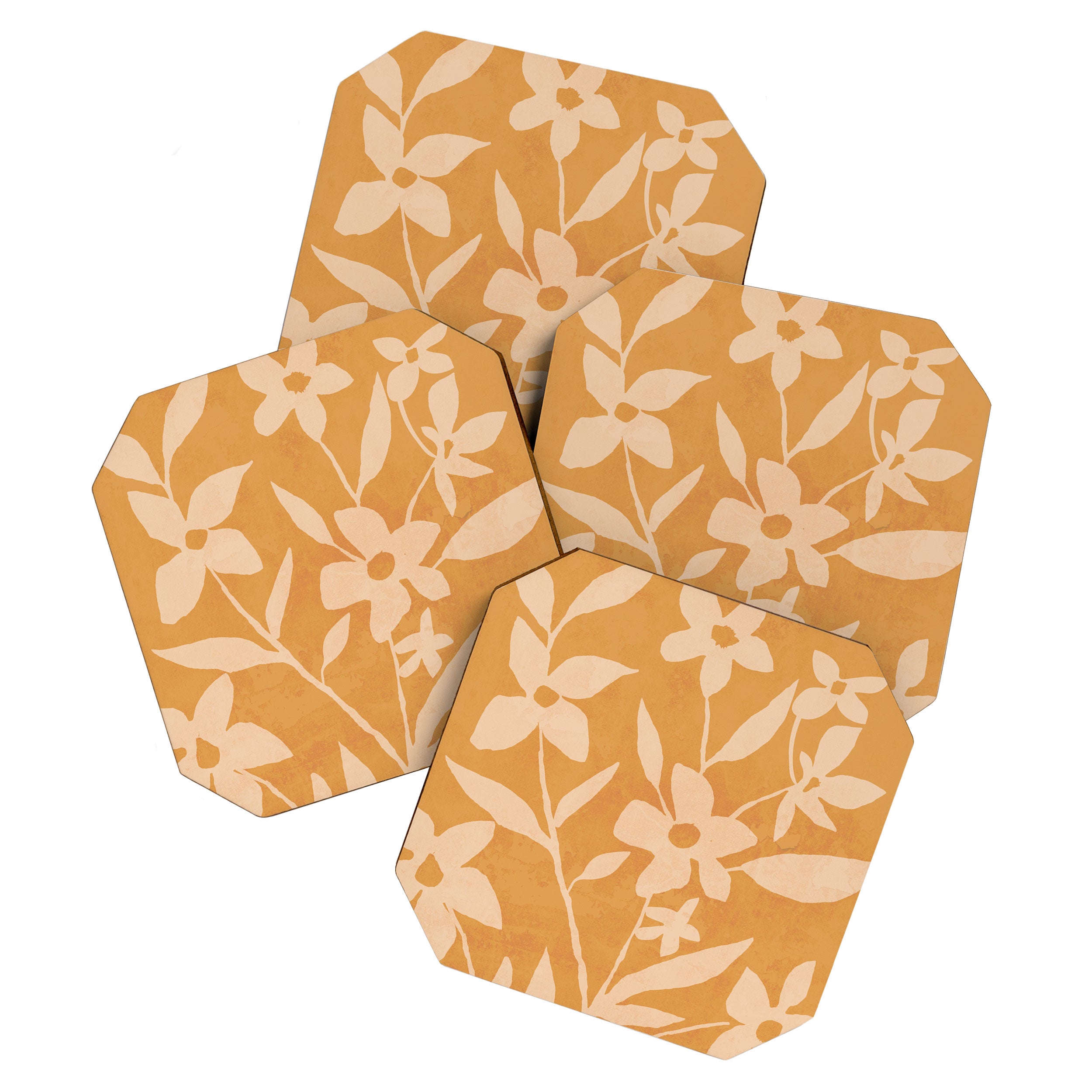 Abstract Minimal Flowers 14 Coaster Gallery Image 1