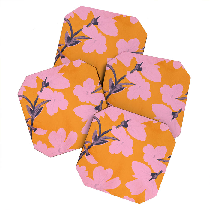 Abstract Minimal Flowers 18 Coaster Gallery Image 1
