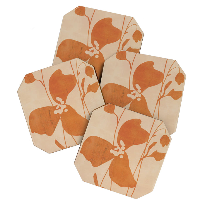 Abstract Minimal Flowers 3 Coaster Gallery Image 1