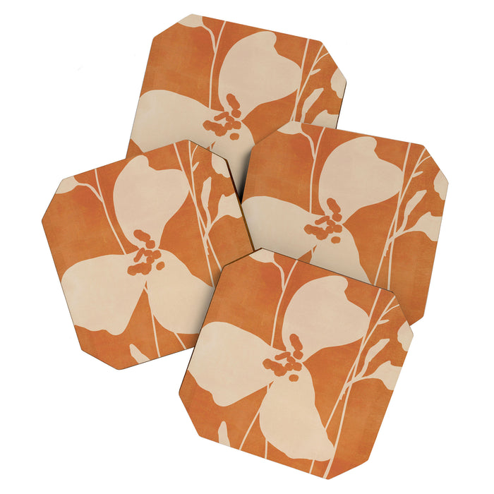 Abstract Minimal Flowers 4 Coaster Gallery Image 1