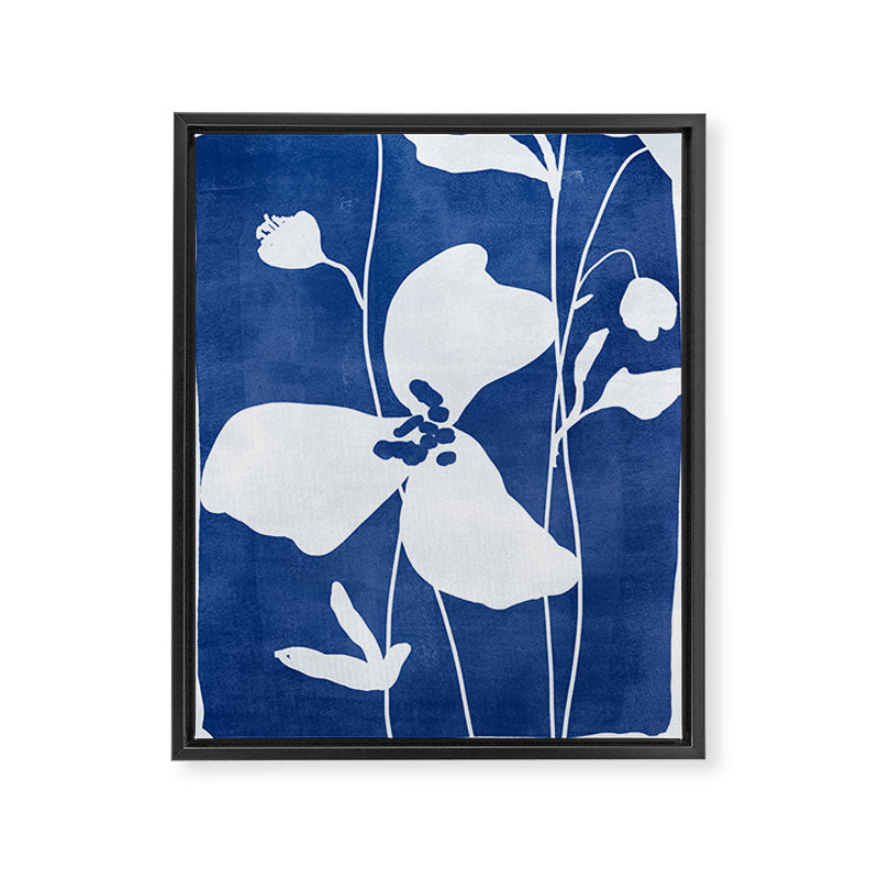 Abstract Minimal Flowers 4/Blue Framed Canvas Print Gallery Image 6