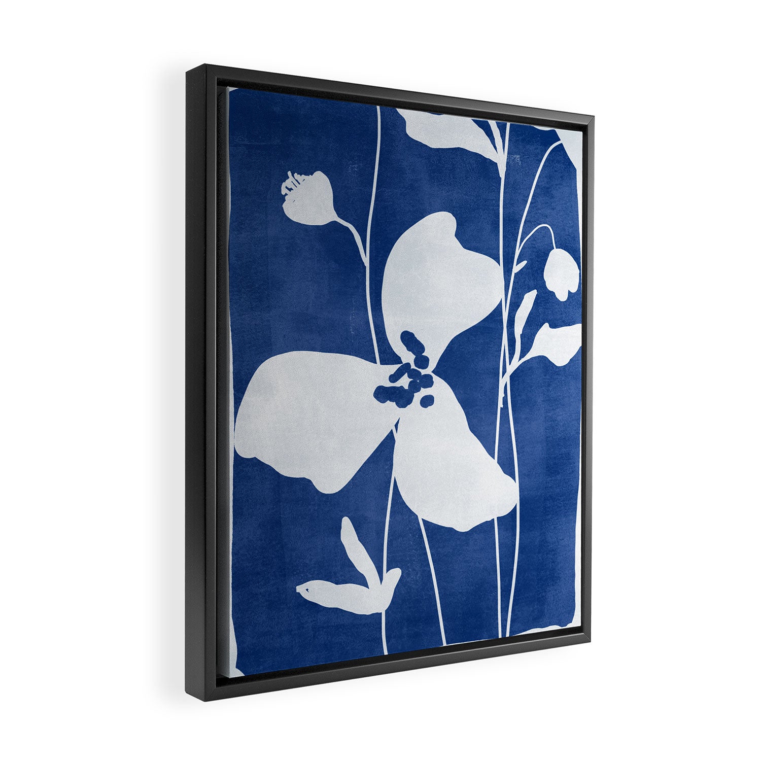 Abstract Minimal Flowers 4/Blue Framed Canvas Print Gallery Image 2