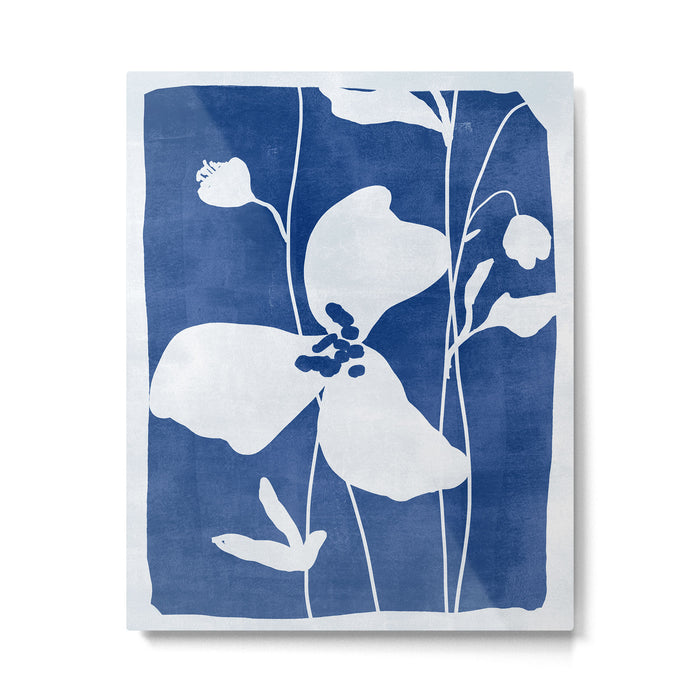 Abstract Minimal Flowers 4/Blue Metal Print Gallery Image 1