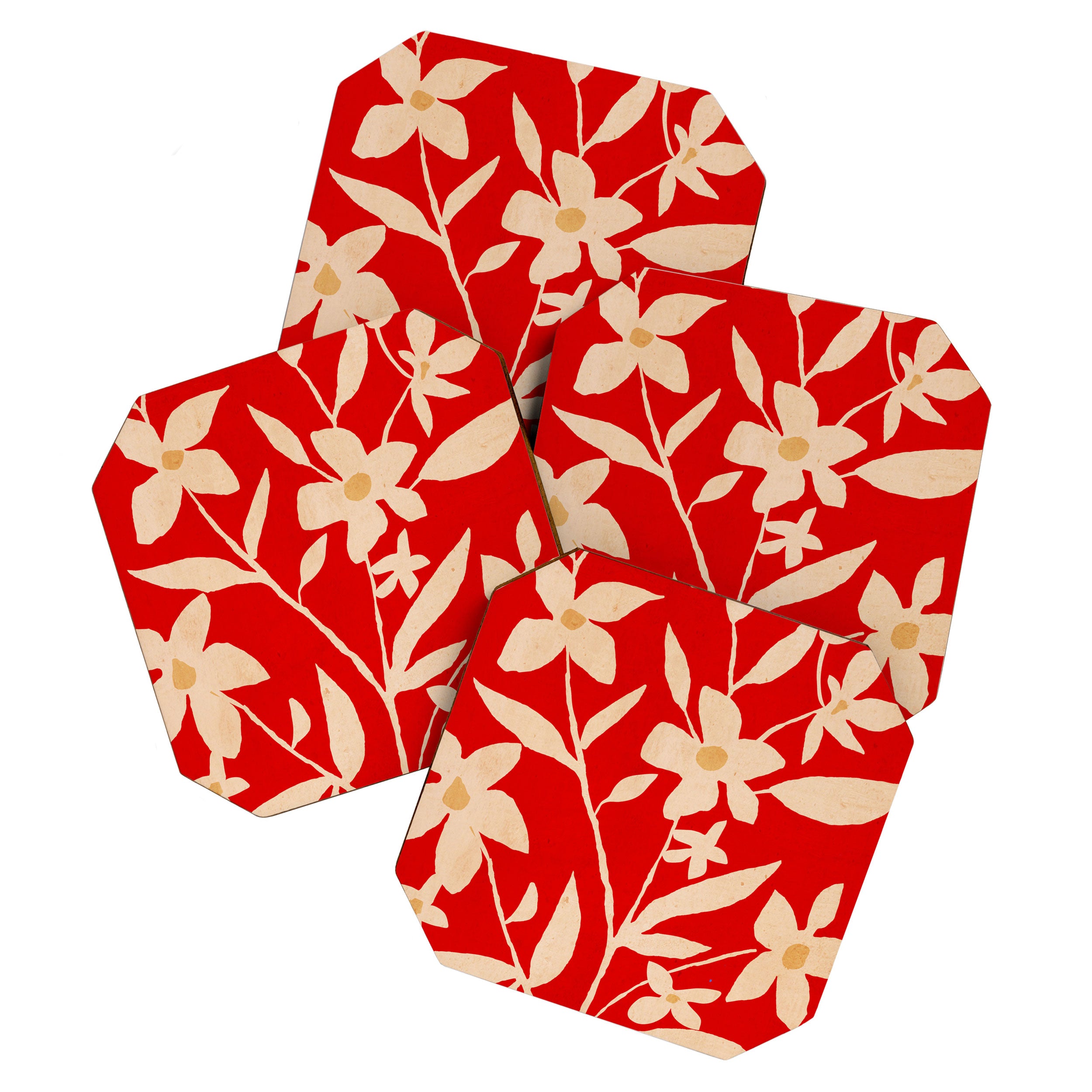 Abstract Minimal Flowers 7 Coaster Gallery Image 1