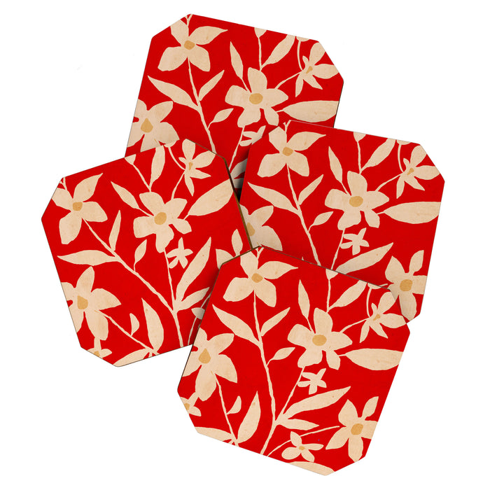 Abstract Minimal Flowers 7 Coaster Gallery Image 1