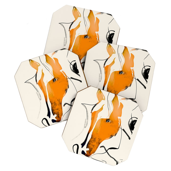 Abstract Minimal Horse 2 Coaster Gallery Image 1