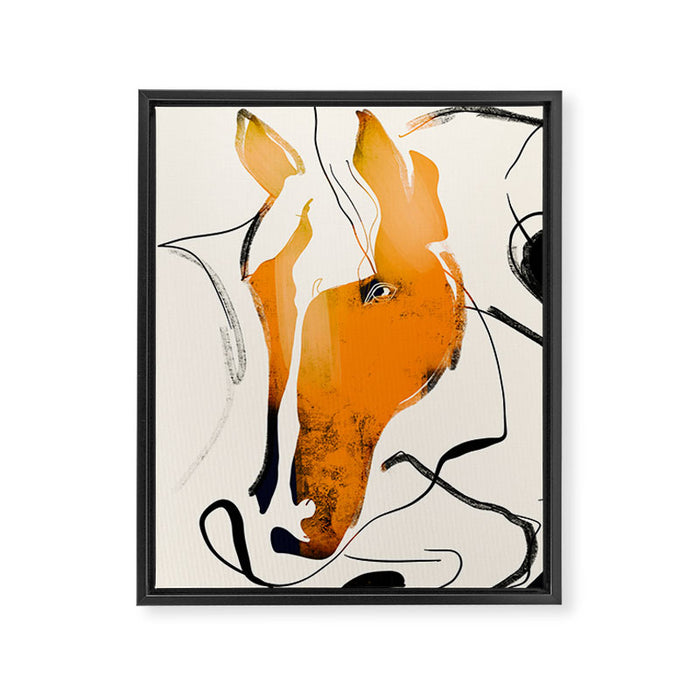 Abstract Minimal Horse 2 Framed Canvas Print Gallery Image 1