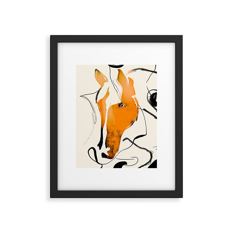 Abstract Minimal Horse 2 Framed Art Print Gallery Image 5