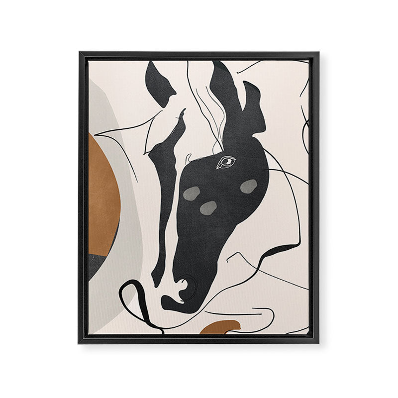 Abstract Minimal Horse 3 Framed Canvas Print Gallery Image 6