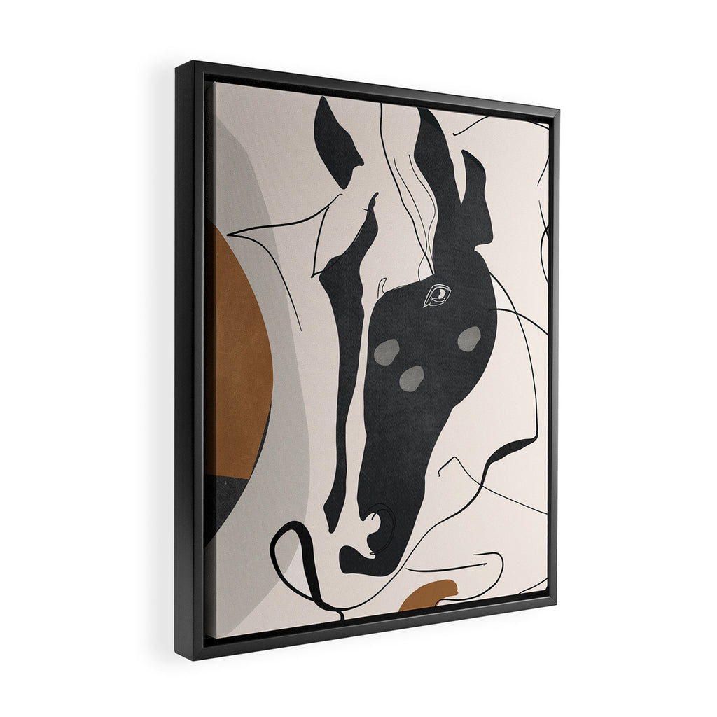 Abstract Minimal Horse 3 Framed Canvas Print Gallery Image 2