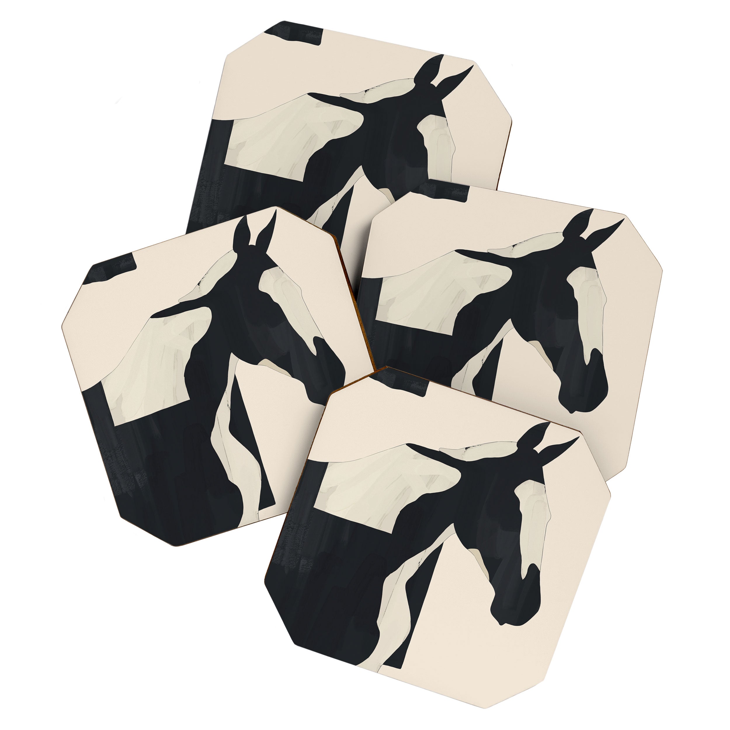 Abstract Minimal Horse 5 Coaster Gallery Image 1