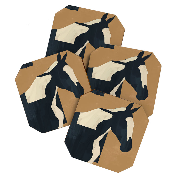 Abstract Minimal Horse 6 Coaster Gallery Image 1