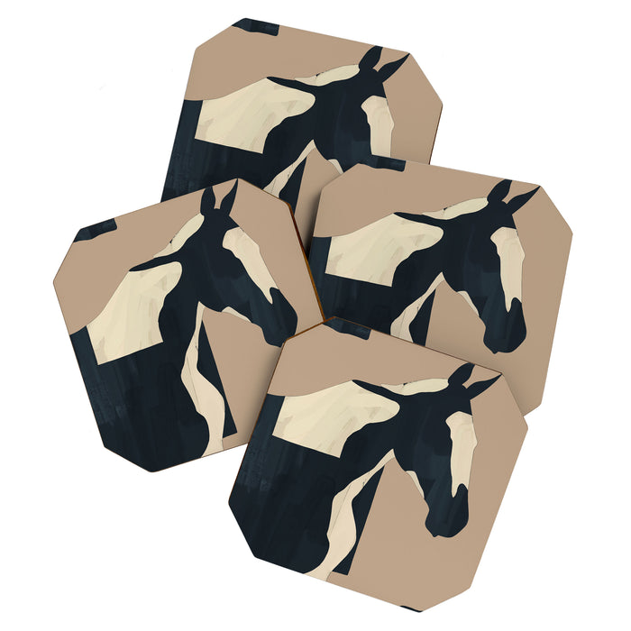 Abstract Minimal Horse 7 Coaster Gallery Image 1