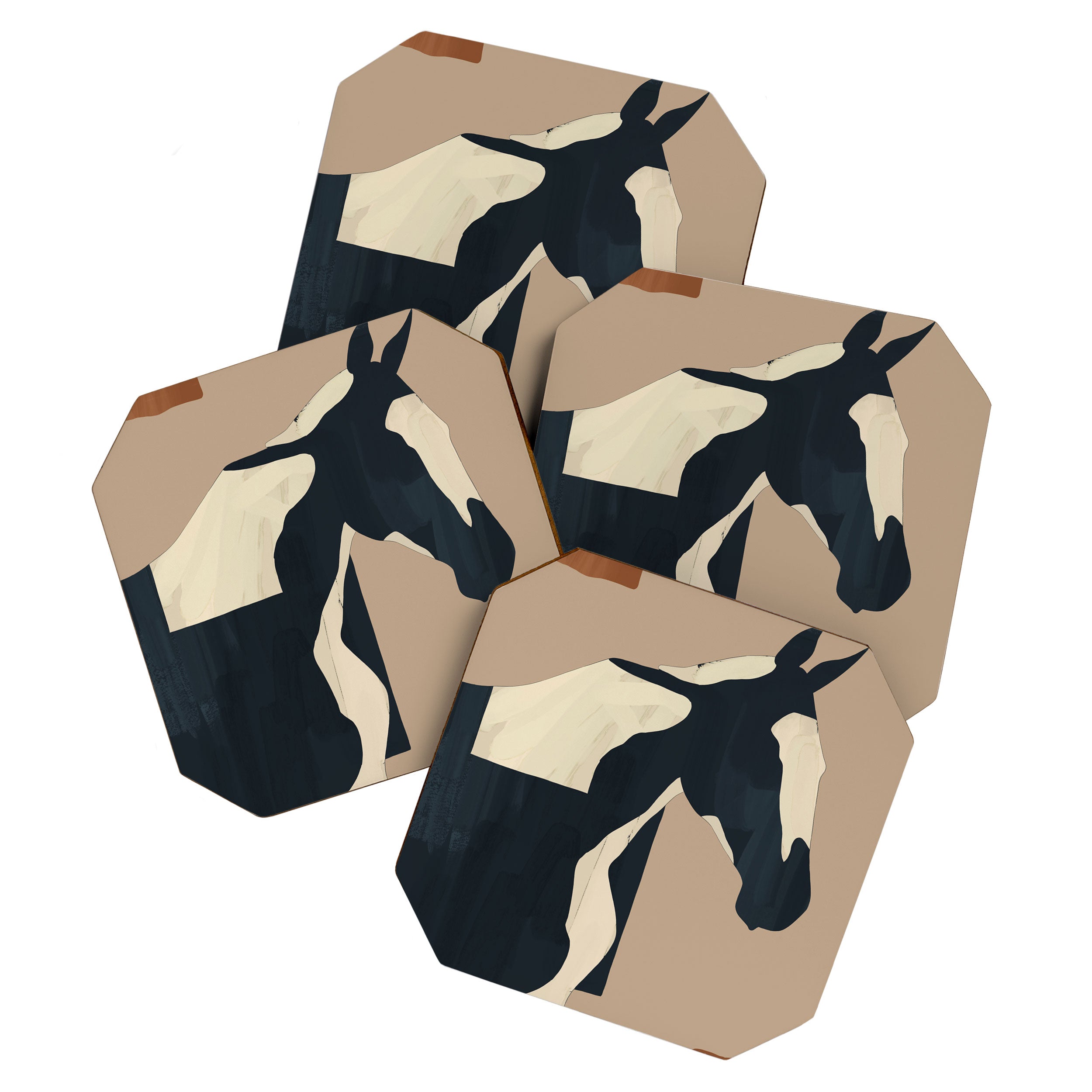 Abstract Minimal Horse 8 Coaster Gallery Image 1
