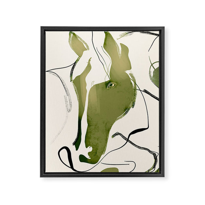 Abstract Minimal Horse Framed Canvas Print Gallery Image 1