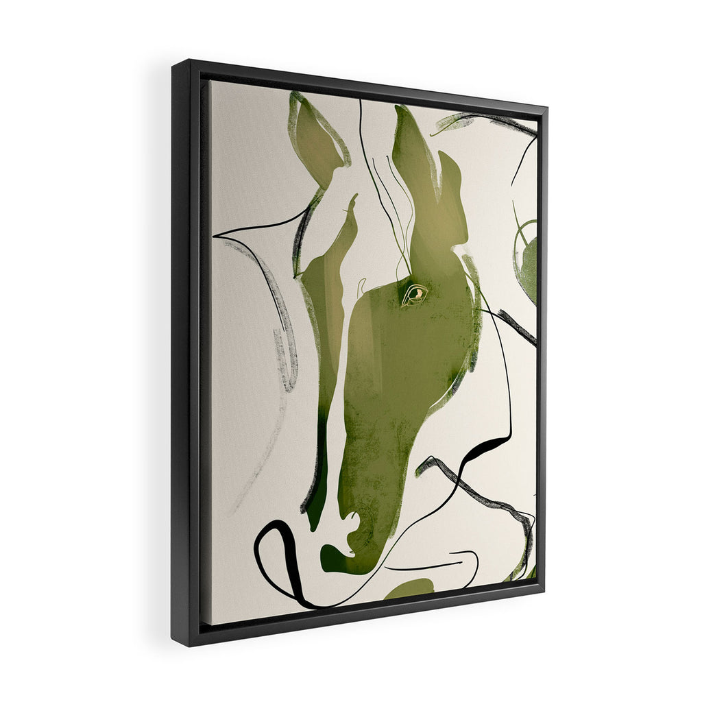 Abstract Minimal Horse Framed Canvas Print Gallery Image 2