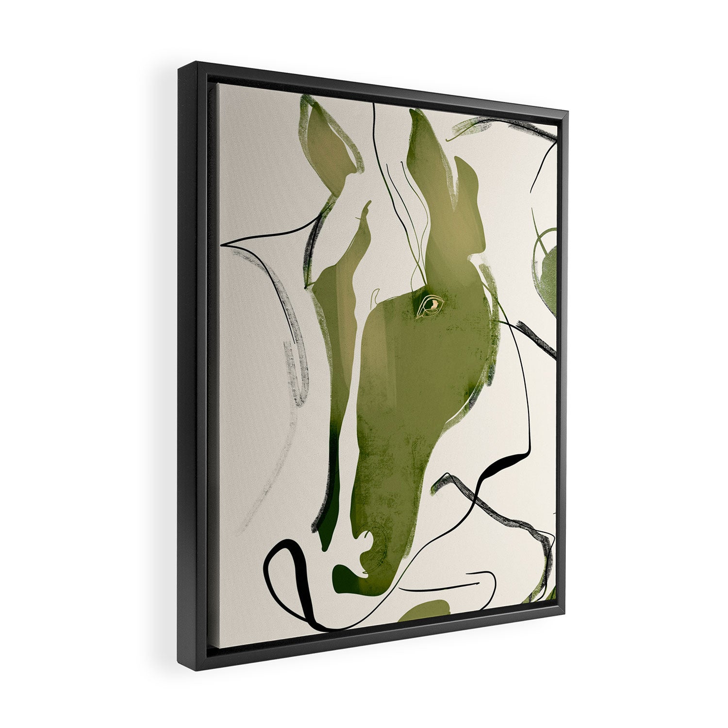 Abstract Minimal Horse Framed Canvas Print Gallery Image 2
