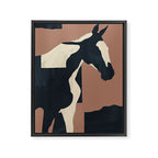 Abstract Minimal Horse Mocha Mousse Framed Canvas Print Gallery Image 8