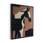 Abstract Minimal Horse Mocha Mousse Framed Canvas Print Gallery Image 2