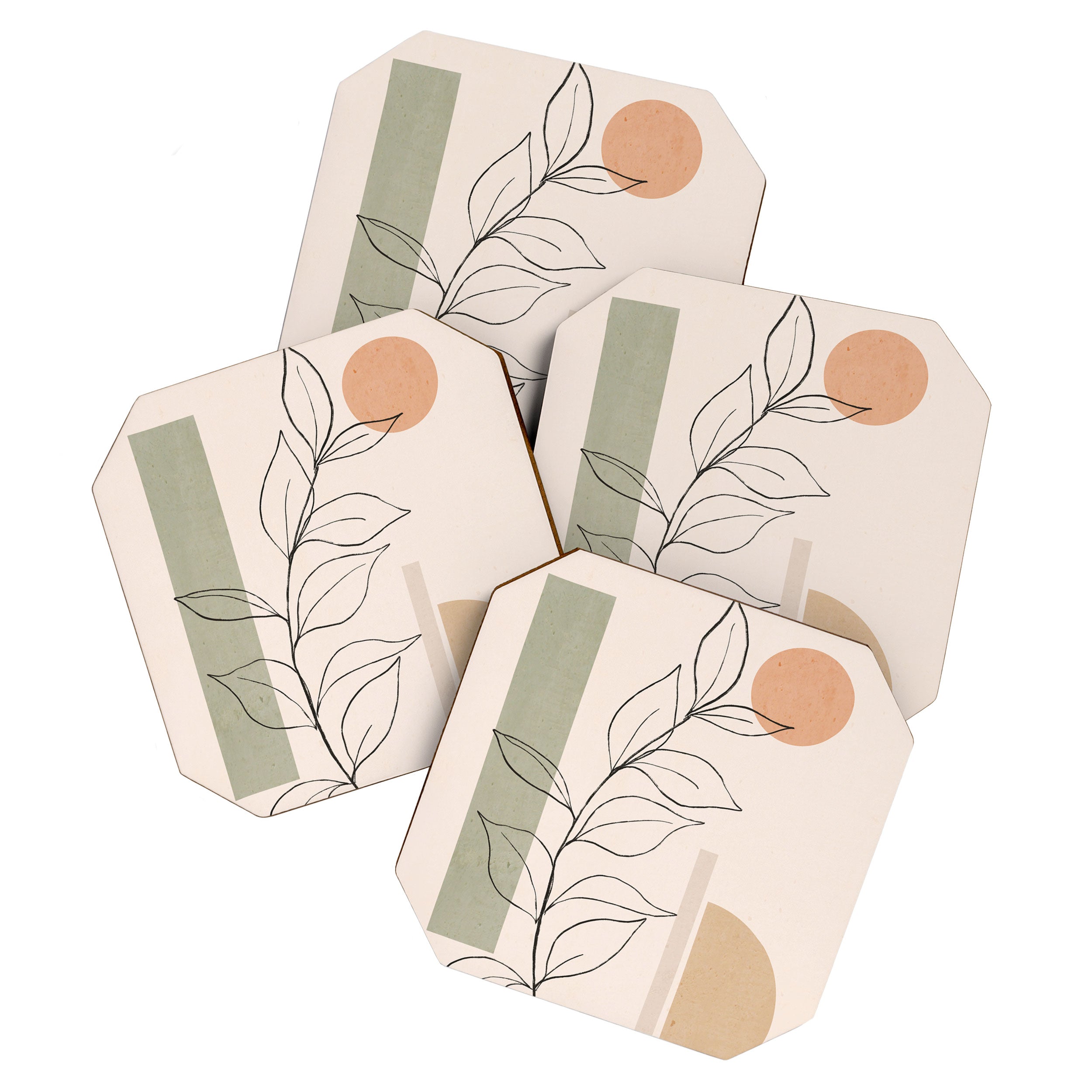 Abstract Minimal -Plant 11 Coaster Gallery Image 1