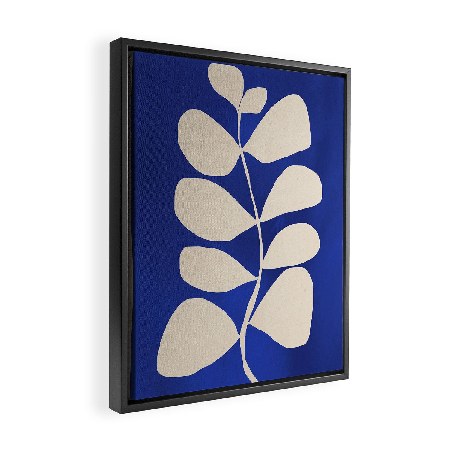 Abstract Minimal -Plant 3-2  Cobalt Blue Framed Canvas Print Gallery Image 2