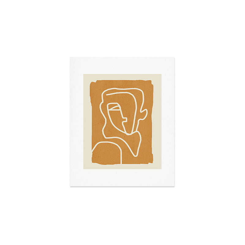 Abstract Minimal Woman Portrait 2 Art Print